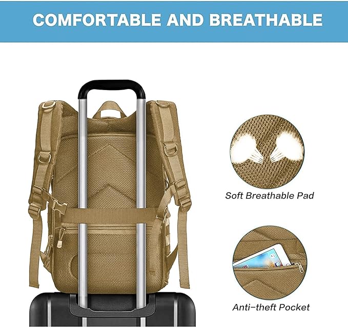 MOSISO Camera Backpack, DSLR/SLR/Mirrorless Tactical Camera Bag Case with Laptop Compartment Compatible with Canon/Nikon/Sony, Khaki