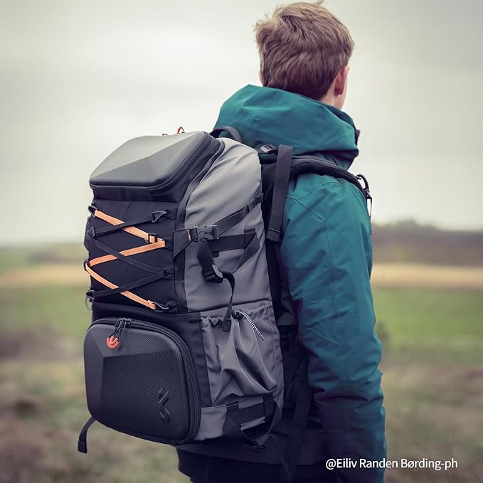 K&F Concept Camera Bag EVA Waterproof 2 in 1Camera Backpack Shoulder Bag 32L Large Capacity with Rain Cover Storage for 15.6" Laptop for Photography