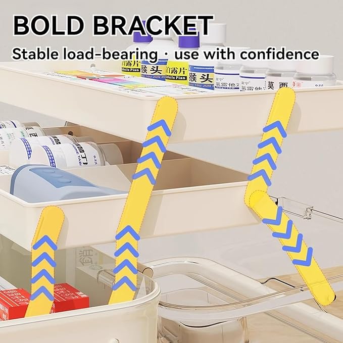 3-Tier Portable Medicine Storage Box, Medical Organizer With Removable Small Medicine Box, Dustproof & Moisture-Proof, Family Size with Transparent Visual Design, Suitable for Home&Travel Use (White)