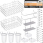 INCLY 30PCS Peg Board Organizer Accessories Kit, Pegboard Hooks Assortment with Bins, Cups, Wire Baskets and Paper Towel Holder for 1/8“ and 1/4” Pegboard Garage Workbench Craft Room Organizing Tools