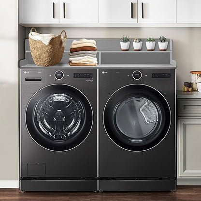 Royxen Laundry Countertop with Storage Universal Fit, Washer and Dryer Countertop with Shelf, Laundry Room Storage, 2-Tier Shelf (Grey)