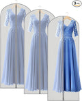 Zilink 3 Pack 65" Long Clear Dress Bags for Gowns, Coats, Jackets - Gray, Breathable, Zipper Closure