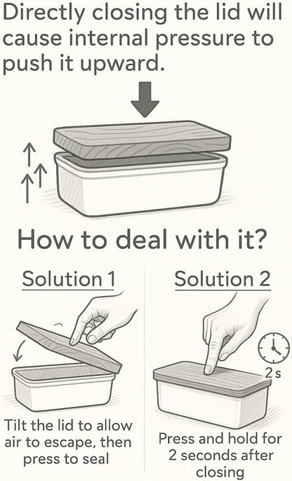 LE TAUCI Butter Dish with Lid for Countertop, Ceramic Butter Container, Embossed Butter Keeper with Acacia Wood lid, Knife, and Airtight Cover, Farmhouse Decor - Set of 1, Arctic White, Bee Pattern