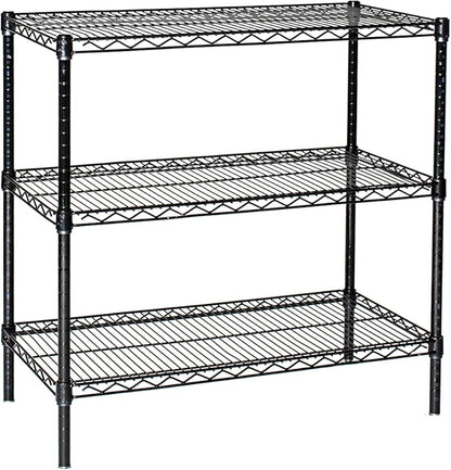 Omega 21" Deep x 48" Wide x 54" High 3 Tier Black Starter Shelving Unit