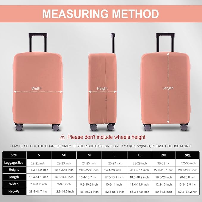 Travel Luggage Cover - Scratch-Resistant Fit 19-31 Inch, Pink (S(19-21 inch))