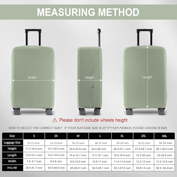 Travel Luggage Cover Suitcase Protector Scratch-Resistant Fit 19-31 Inch Suitcase, Not Included Suitcase (Cyan, SX(22-23 inch))