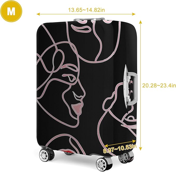24 Inch PVC Luggage Protector Covers for TSA Approved Clear Suitcase Cover Protector Transparent Luggage Protective Cover Set (Figure, Suitable for 23"-24")