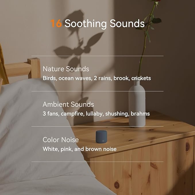 Dreamegg Travel White Noise Machine - Portable Sound Machine for Baby Adults, Travel Sound Machine for Sleep, 16 Nature Sound, Timer, White Noise Machine for Sleeping Gift, Navy