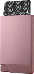 VULKIT Pop up Card Holder Minimalist Credit Card Holder RFID Blocking Slim Metal Card Case for Men or Women(Rose Gold)