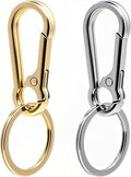 Keychain Keyring Set for Men Women Classic Metal Home Car Key Holder Organizer Portable Carabiner Clip Accessories 2PCS