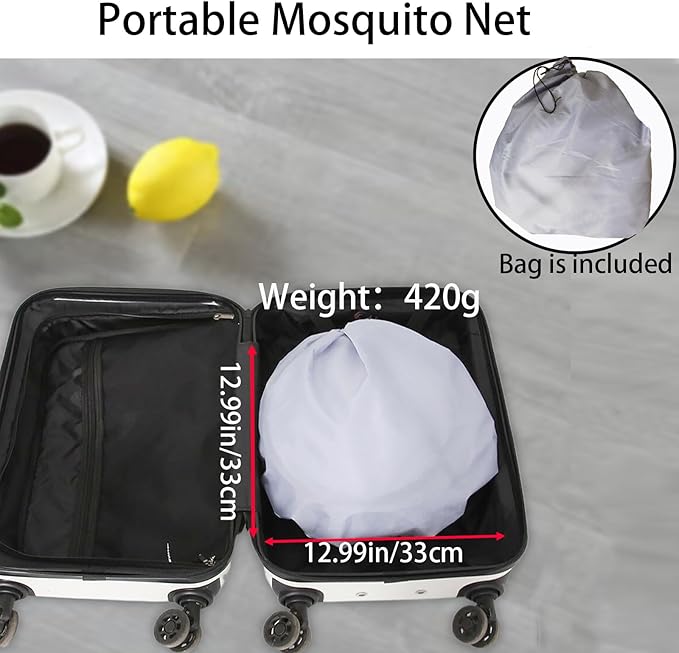 CMINGJ Large Pop Up Mosquito Tent, Portable Foldable Mosquito Net with Bottom for Bed Camping Travel Patio, Suitable for Outdoor Indoor (78 * 28 * 27inch) (Black Bottom)