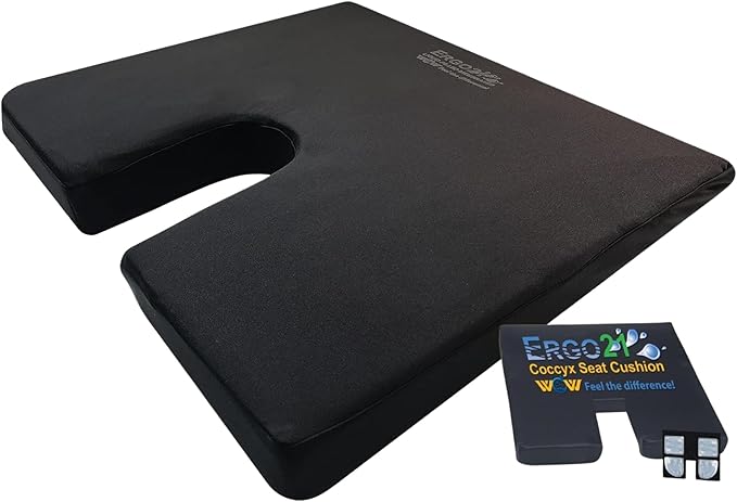 LiquiCell Coccyx Seat Cushion, Aid for Tailbone Pain Relief, Sciatica Pain, Back Support | Donut Like Butt Pillow for Long Hours Sitting at Home/Office Chair (17.5" W x 15.5" L x 2" H)