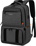 Lunch Backpack, Insulated Cooler Backpack Lunch Box for Men Women, 15.6 Inches RFID Blocking Laptop Backpack with USB Port Lunch Bag for Work Travel Black
