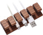Walnut Wood Cord Holder – 5 Slots Cable Organizer with Adhesive Tape, Desk Wire Management for USB, Charging, HDMI, and Type-C Cables (5 Slot)