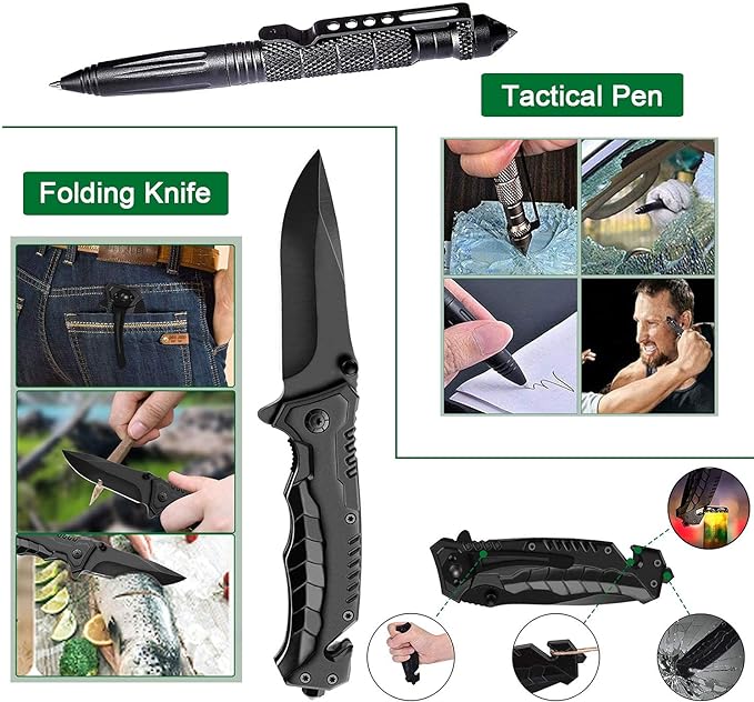 Survival Kit 35 in 1, First Aid Kit, Survival Gear, Christmas Birthday Gifts for Men Boyfriend Him Husband Camping, Hiking, Hunting, Fishing1