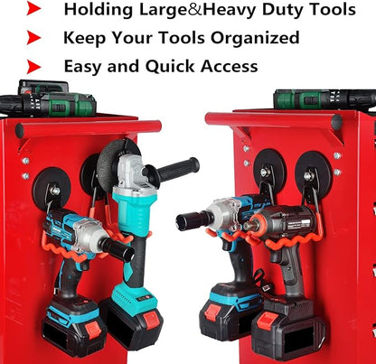 MUTUACTOR 2Packs Large Capability Heavy Duty Magnetic Hooks, Strong Magnet Hooks for Hanging Power Tools, Grill Utensils, Impact Drivers