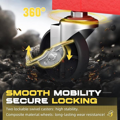 8-Drawer Rolling Tool Chest with Lock, Detachable Tool Cabinet Cart with Wheels, High-Capacity Mechanic Tool Organizer for Garage Workshop Warehouse Storage