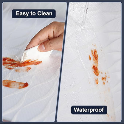 Shelf Liner, Waterproof Refragerator Liner, Drawer Liners for Kitchen Cabinet, Bathroom Sink Mat No Slip Cupboard Mats Non Adhesive Fridge Liner EVA Place Mats Roll - Clear Wave 17.5"×118"