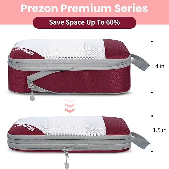 8 Set/6 Set/4 Set Compression Packing Cubes for Travel, Lightweight Vacation Travel Essentials, Travel Accessories for Suitcase Organizer Bags Set, Durable Luggage Organizer