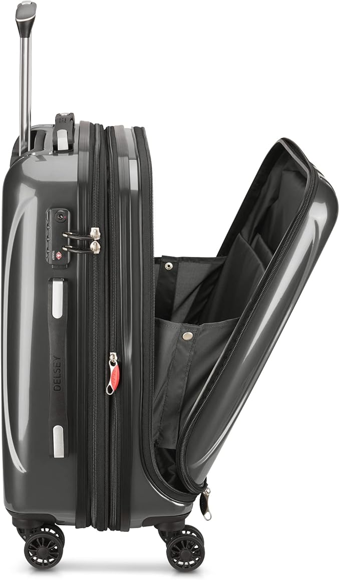DELSEY PARIS Helium Aero Hardside Expandable Luggage with Spinner Wheels, Brushed Charcoal, 2-Piece Set (19/24)