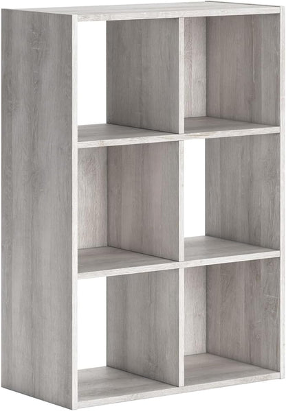 Signature Design by Ashley Paxberry Coastal 6 Cube Storage Organizer or Bookcase, Whitewash