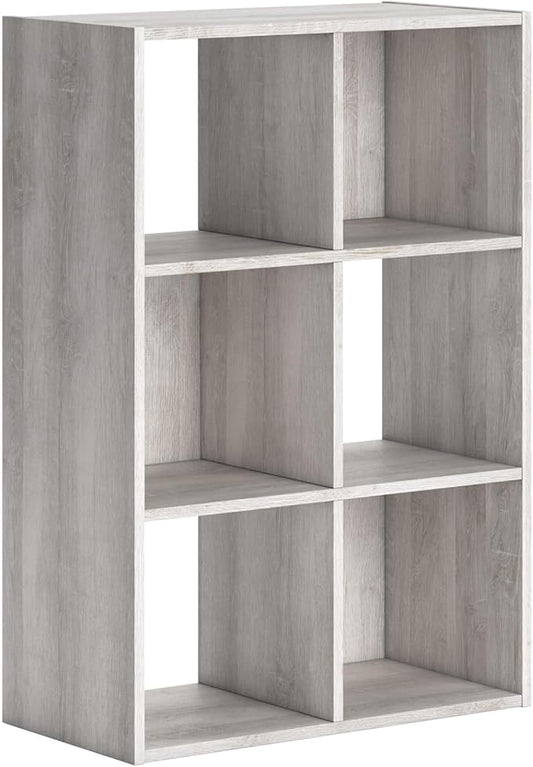 Signature Design by Ashley Paxberry Coastal 6 Cube Storage Organizer or Bookcase, Whitewash