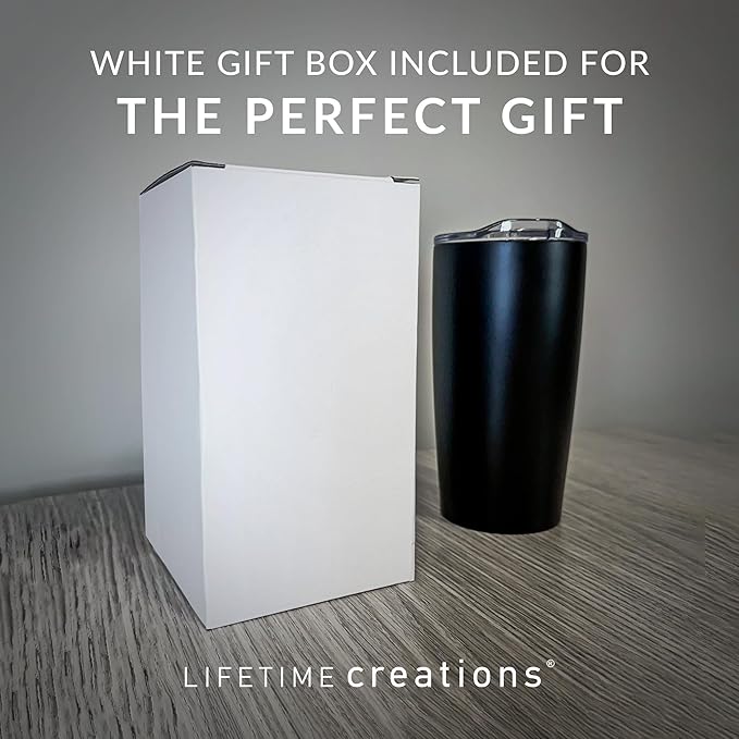 Lifetime Creations Personalized Football Coach Tumbler: Custom Football Coach Gift, Coaches Coffee Travel Mug from Team, Insulated Engraved Stainless Steel 20 Ounce Cup (White)