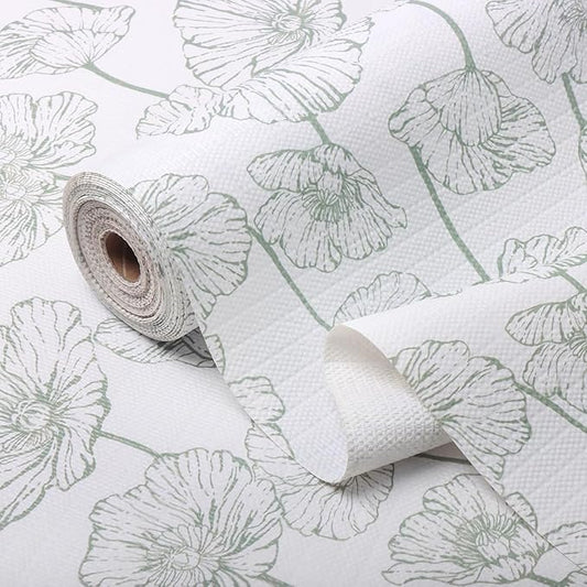 Shelf Liner for Kitchen Cabinets Non Adhesive Kitchen Drawer Liner,Non-Slip Lotus Cabinet Liner Shelf Paper,Pantry Shelf Liners for Cabinets Dresser Cupboard Liner Decorative 23.6In x 10FT