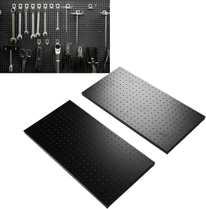 Hilitand Metal Pegboard Panels 2 Pack Heavy Duty Wall Mounted Tool Organizer Pegboard Tool Wall Organizer Peg Board for Garage Home Craft Room Kitchen with 288 Holes Powder Coated Steel