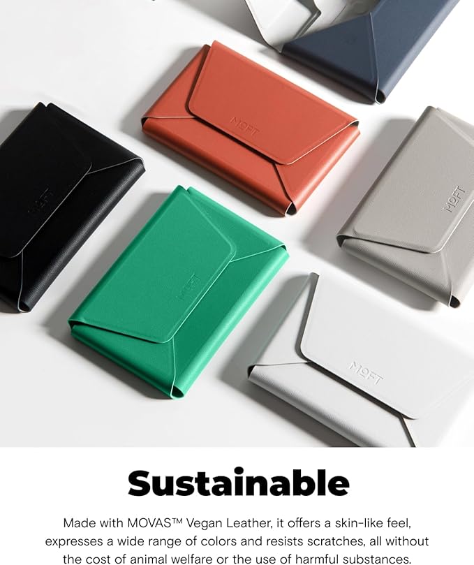 MOFT Magsafe Wallet, 8-Card Holder, Magnetic Phone Stand with Pull to Access Design, RFID Blocking, Angle Adjustment & MOVAS Minimalist Snap Field Wallet for Men Travel Essentials, Oz Green
