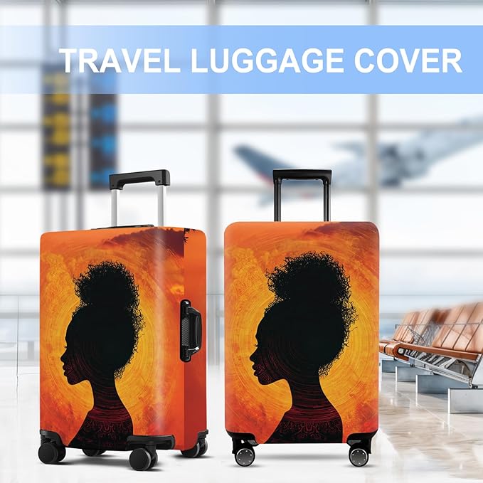 Luggage Cover Washable Suitcase Protector Anti-scratch Suitcase cover Fits 20-34 Inch Luggage (Girl-3, L(28-30inch suitcase))