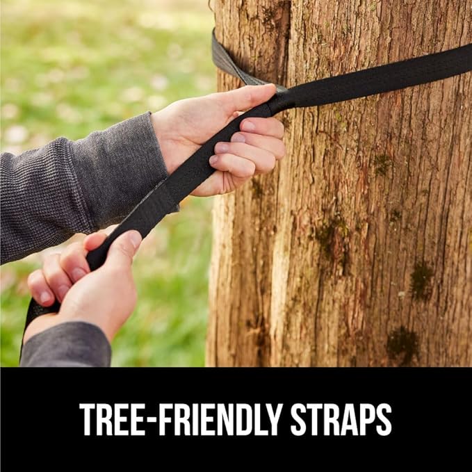 GORILLA GRIP Durable Portable Camping Hammock, Holds 500lbs with Heavy Duty Tree Straps, Comfortable Travel Swing, Camp Hammocks, Easy to Use and Install, Outdoor Essentials, Orange, 10x6.5 FT