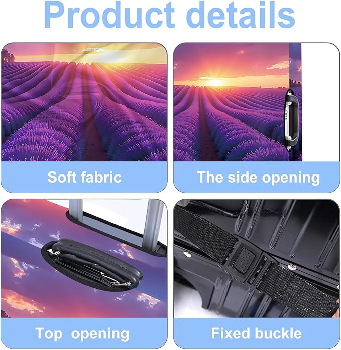 Luggage Cover Washable Suitcase Protector Anti-Scratch,Stretchable Fit for 20-34Inch Luggage Durable Travel Bag Cover with Zipper Closure (Lavender, XL(fits 32-34Inch suitcase))