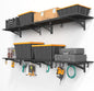 4-Pack 1.5x4ft Garage Shelving Wall Mounted, 1.5 x 4' Heavy Duty Garage Storage Shelves with Hooks, 800LB Capacity