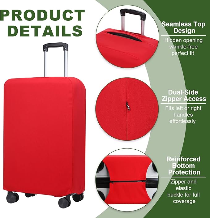 PATIKIL Luggage Cover, Suitcases Covers Elastic Carry on Cover Protector Washable Scratch-Resistant Fits 28-29 Inch Luggage for Travel Business Trips, Red