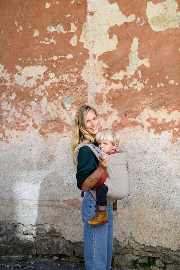 Beco Toddler Carrier with Extra Wide Seat, 100% Cotton - Backpack Style and Front-Carry, Lightweight & Breathable, Toddler Sling Carrier 20-60 lbs (Ecru)
