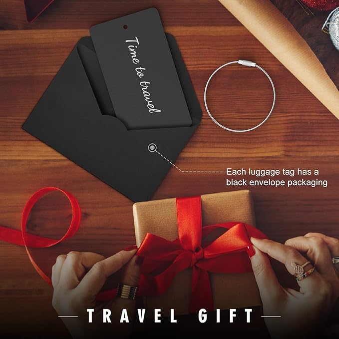 Luggage Tag for Suitcase - Personalized Engraved Metal Gold Tag for Cruise Travel - Custom Name Tags Suitable for Bags and Backpacks No Underline (2x3.5 inch)