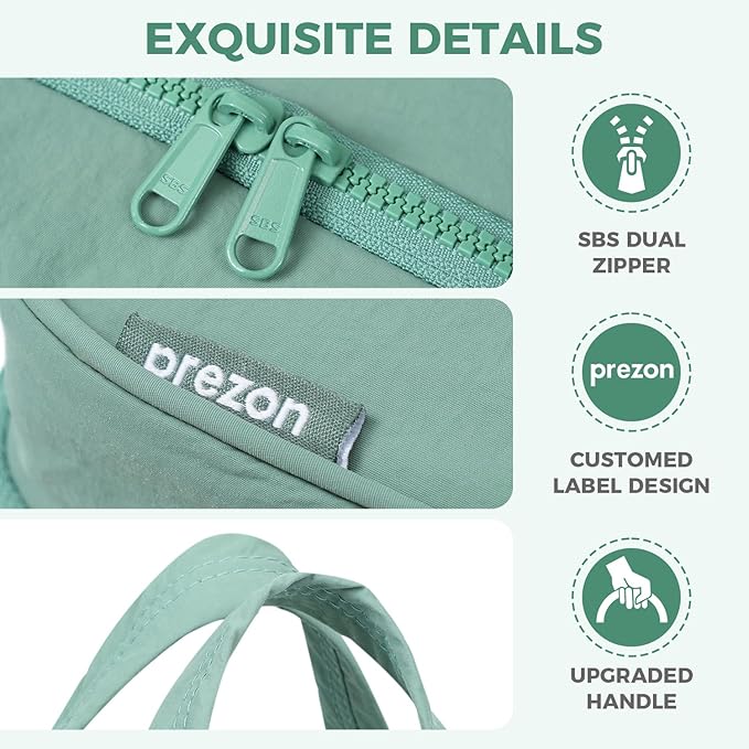 Toiletry Bag For women,Portable Hanging Organizer,4 Leakproof Compartment for full-sized Conditioner, Brushes Set, Makeup Accessories,Visible and easy to access.M-mint
