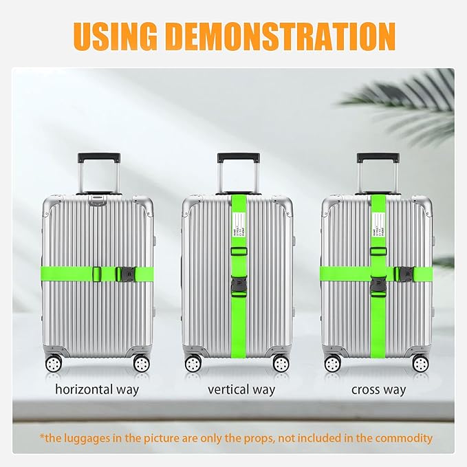 BILIONE Luggage Straps 88 inch Adjustable Suitcase Belt, Lockable Against Accidental Opening, Easy to Identify Travel Accessories, Add a Bag Connector (Lucky Purple, 2)
