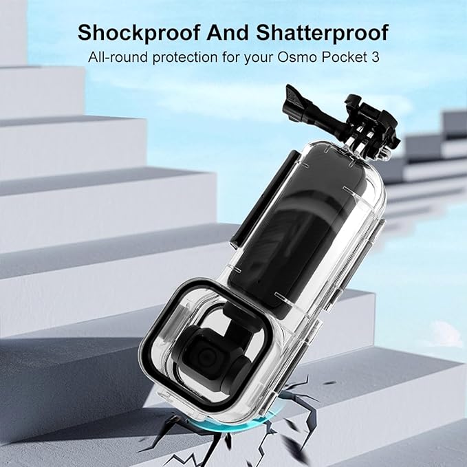 PULUZ 45M/147FT Diving Case for DJI Osmo Pocket 3 Underwater Waterproof Case Housing Shell for Osmo Pocket 3 Action Camera Protective Cover Accessories for Diving Surfing Swimming Skiing