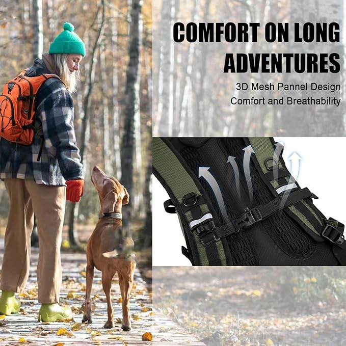 Hydration Backpack Pack with 2L Water Bladder 18L Hiking Backpack Women Men Lightweight Hydropack Insulated Daypack for Biking, Running, Festival