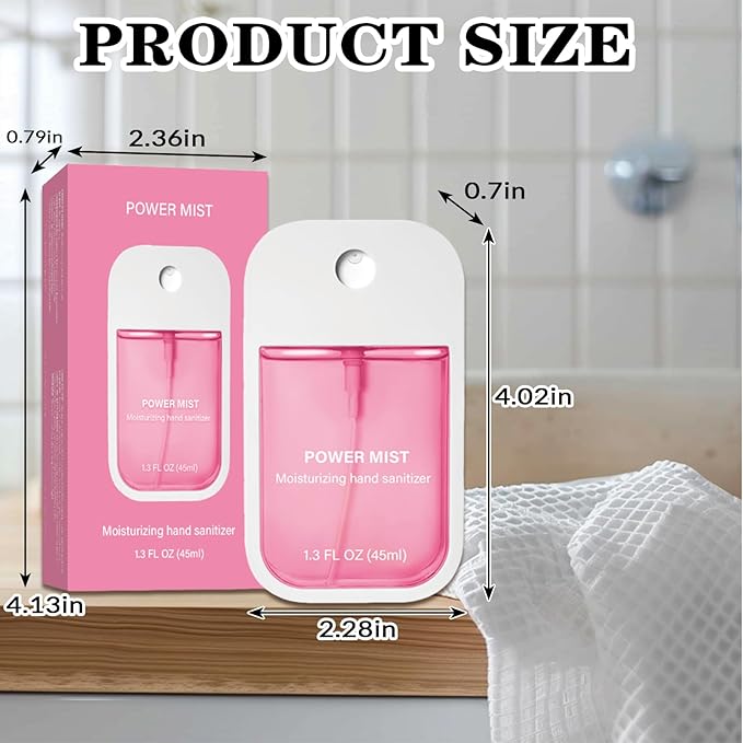 Power Mist Hydrating Hand Sanitizer Spray, Portable Travel-Size Hand Sanitizer Spray, 500-Sprays Each，Suitable for Both Adults and Children (Lavender)