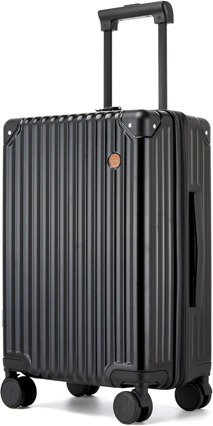 20 Inch Carry on Luggage,Airline Approved 22x14x9 Hard Shell Carry on Suitcase with 360° Spinner Wheels,TSA Lock and Lightweight Hardside Carry-on Luggage for Travel (Black, 20 Inch)