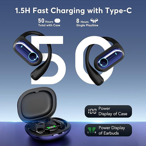 168 Languages AI Translation Earbuds, Bluetooth 5.4 Headphones Translator, 4-in-1 Smart Mode Touch Screen Real-Time Earphones Fit iOS and Android Ideal for Travel Business Learning, Deep Blue