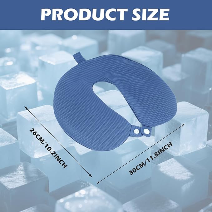 Travel Neck Pillow Cover, Neck Pillow Case with Zipper, Cooling, Pure, Soft and Smooh, Airplane Pillow Sleep Replacementt Washable (Only Pillow Covers, no Filler)