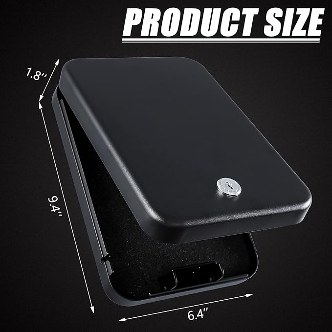 Dalmbox Gun Safe for Pistols Small Handgun Lock Box with Combination Lock Portable Travel Pistol Safe for Car, Home, Travel