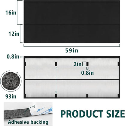 60" Under Desk Privacy Panel with Cable Management Organizer Sleeve Self-Adhesive Modesty Panel for Cord Organizer Pockets and Desk Skirt for Home Office or Standing Workstation