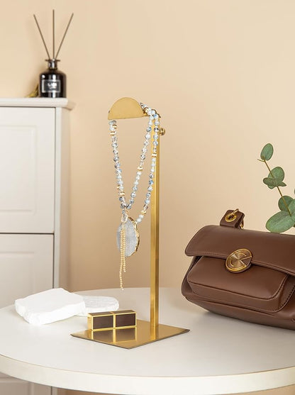 Purse Display Stands, 4 Pack Gold Purse Display Rack Stainless Steel Handbag Display Stand Adjustable Height Bag Display Stand Holder Anti-fingerprint for Retail Boutiques Commercial Store