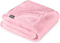 Bare Home Fleece Blanket - Throw/Travel - Ultra-Soft Lightweight for Bed, Sofa, and Couch - Luxury Microplush - Cozy Warm Blanket (Throw/Travel, Light Pink)