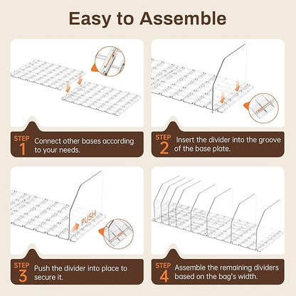 Purse Organizer for Closet, Adjustable Clear Handbag Storage Holder, Acrylic Purse Organizer for Closet Organization, Shelf Divider, Perfect for Bedroom, Living Room, Home